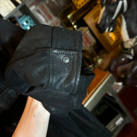 $698 JOHN VARVATOS Lionell Goatskin BLACK LEATHER JACKET (sz 50) - Picture 5 of 7